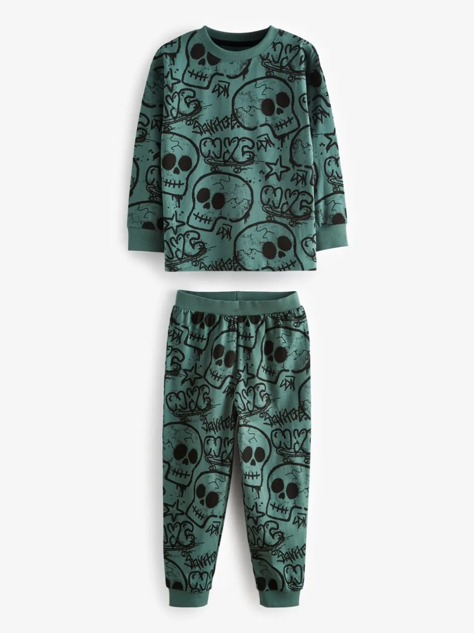 Pyjama's|Nachtkleding En Pyjama's*Next Blauw/Groen/Naturel personage - Verpakking van 3 pyjama's met lange mouwen (3-16 jr)