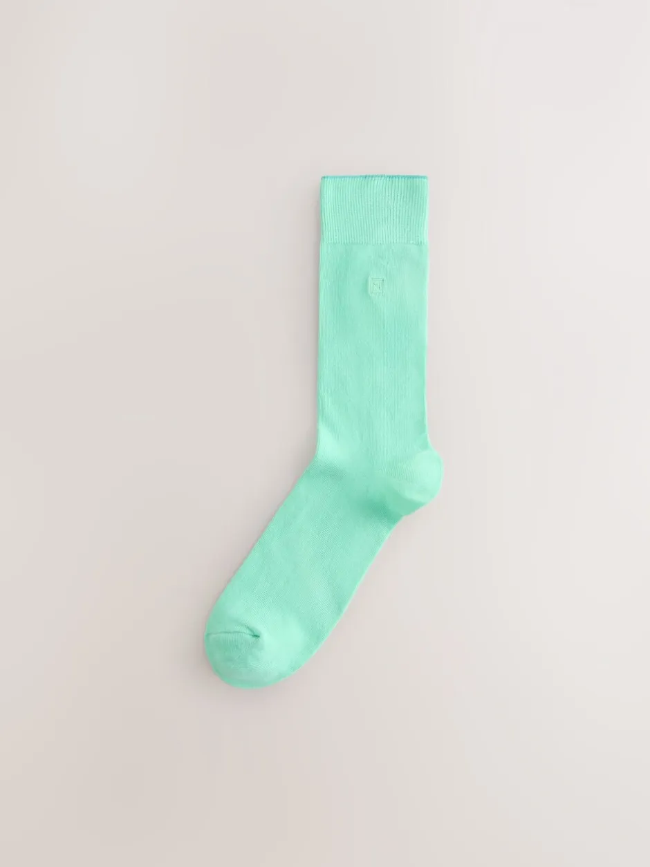 Sokken|Sokken|Next - Verpakking van 8 - Frisblijvende sokken met borduursel Blauw/groen/paars