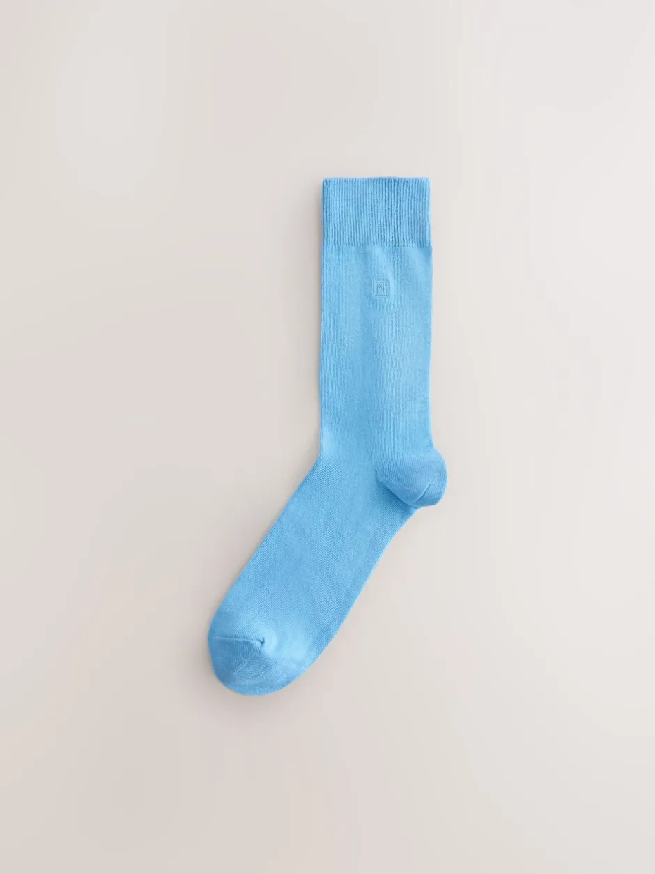 Sokken|Sokken|Next - Verpakking van 8 - Frisblijvende sokken met borduursel Blauw/groen/paars