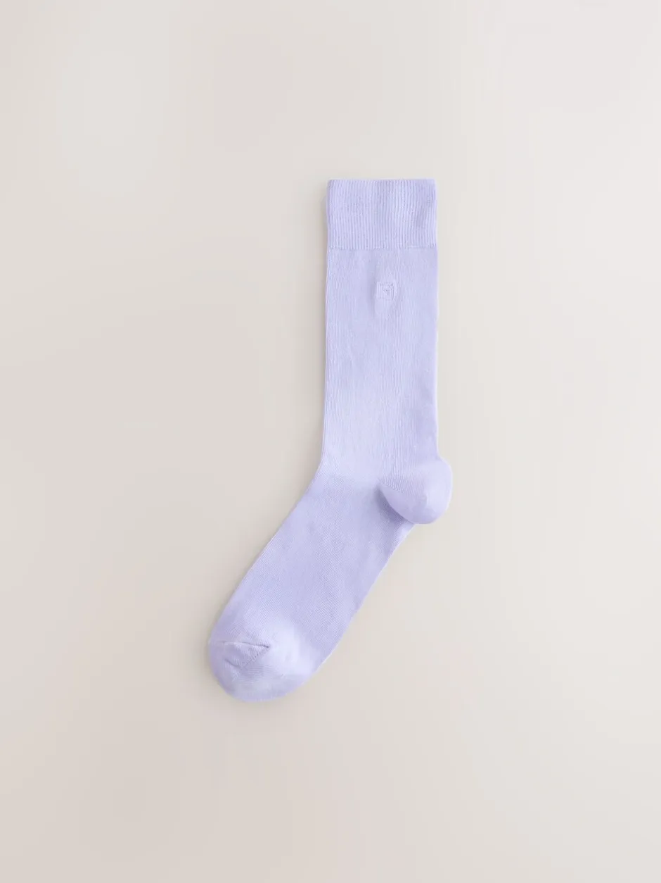 Sokken|Sokken|Next - Verpakking van 8 - Frisblijvende sokken met borduursel Blauw/groen/paars