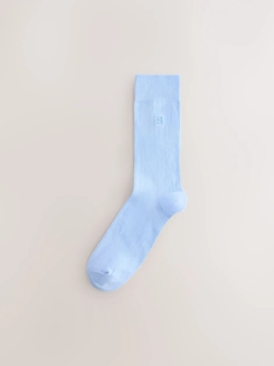 Sokken|Sokken|Next - Verpakking van 8 - Frisblijvende sokken met borduursel Blauw/groen/paars