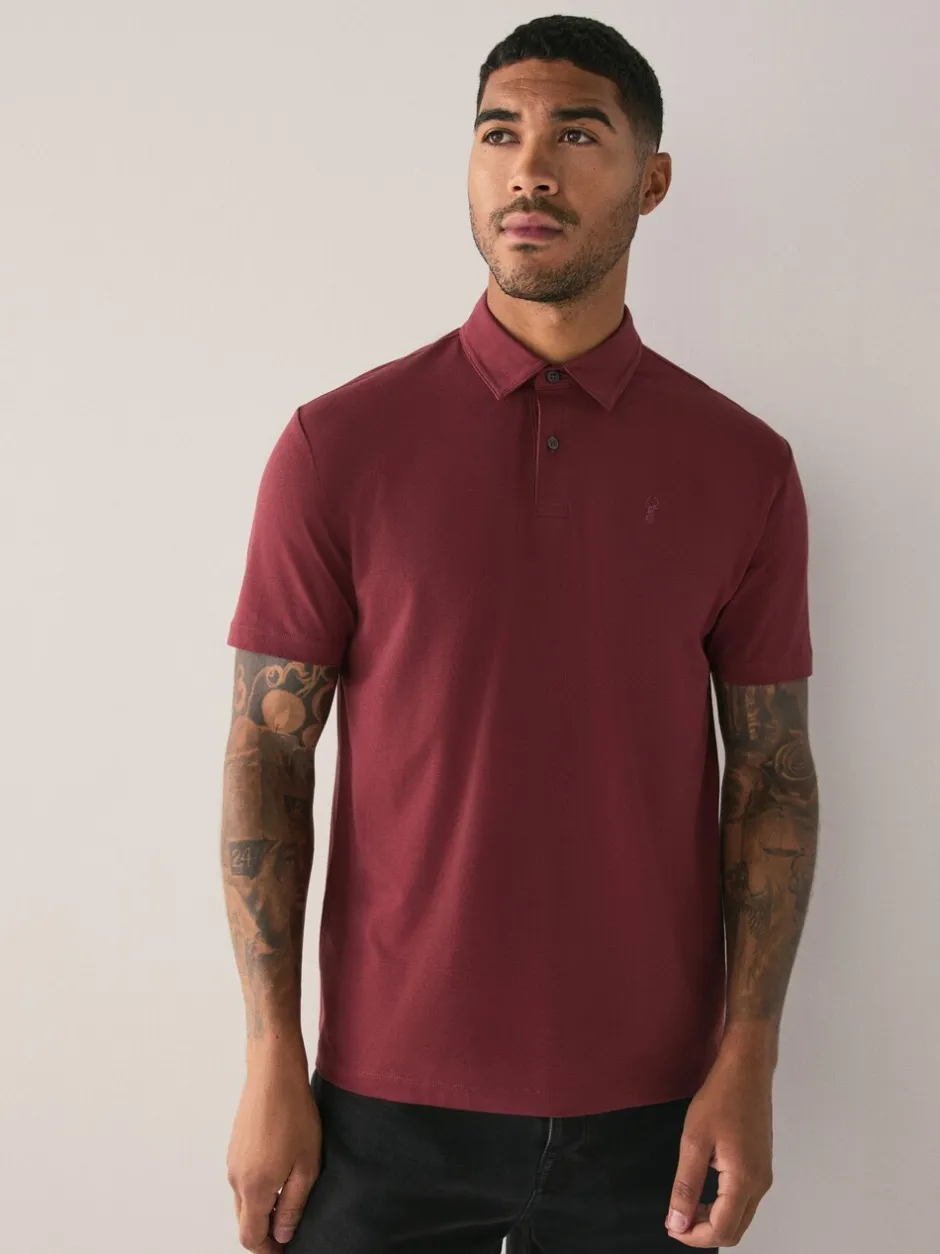 Poloshirts*Next Blauwgroen/Zwart/Roest Rood - Set van 3 jersey poloshirts met korte mouwen