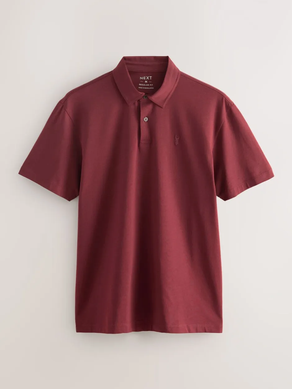Poloshirts*Next Blauwgroen/Zwart/Roest Rood - Set van 3 jersey poloshirts met korte mouwen