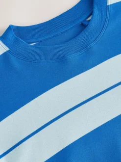 Tops En T-Shirts|Next Blauw/lichtblauw - Boxy oversized T-shirt met relaxte pasvorm van zware stof en ronde hals