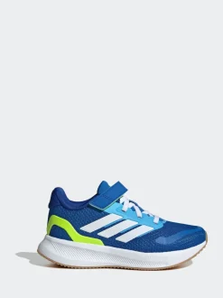 Sneakers*adidas Blauw/limoengroen - Runfalcon 5 kindersneakers met elastische veters