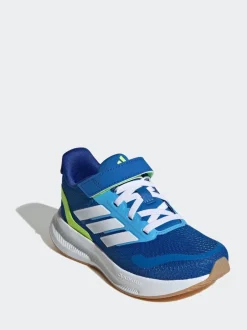 Sneakers*adidas Blauw/limoengroen - Runfalcon 5 kindersneakers met elastische veters