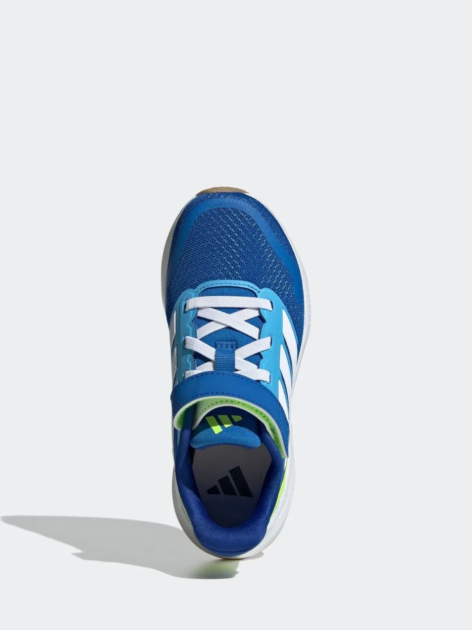 Sneakers*adidas Blauw/limoengroen - Runfalcon 5 kindersneakers met elastische veters