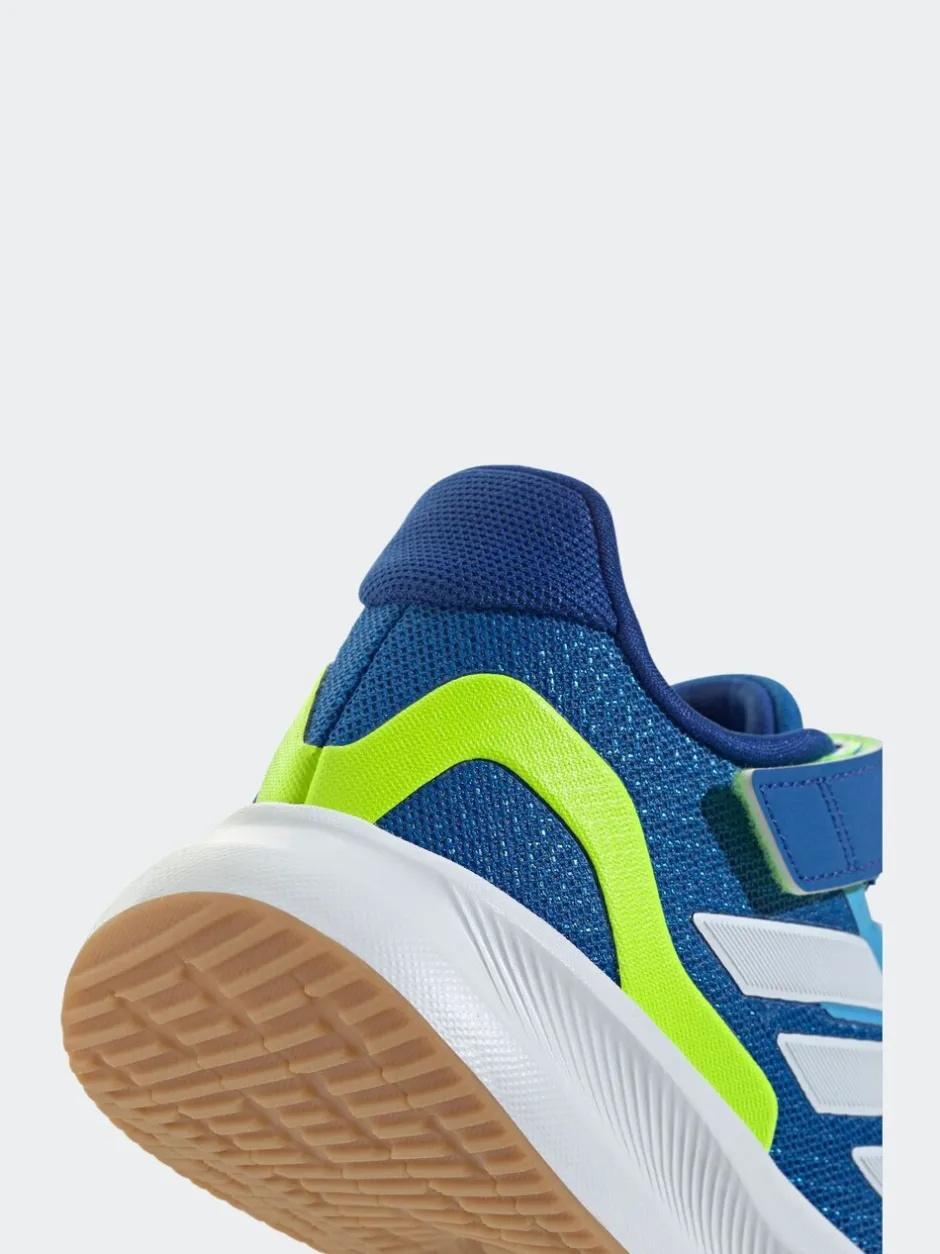 Sneakers*adidas Blauw/limoengroen - Runfalcon 5 kindersneakers met elastische veters