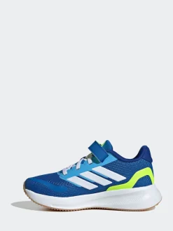 Sneakers*adidas Blauw/limoengroen - Runfalcon 5 kindersneakers met elastische veters
