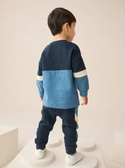 Tops|Sets En Combisets*Next - Set van zacht T-shirt met lange mouwen en joggingbroek (3mnd-7jr) Blauw/marine