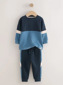 Tops|Sets En Combisets*Next - Set van zacht T-shirt met lange mouwen en joggingbroek (3mnd-7jr) Blauw/marine