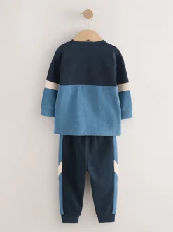 Tops|Sets En Combisets*Next - Set van zacht T-shirt met lange mouwen en joggingbroek (3mnd-7jr) Blauw/marine