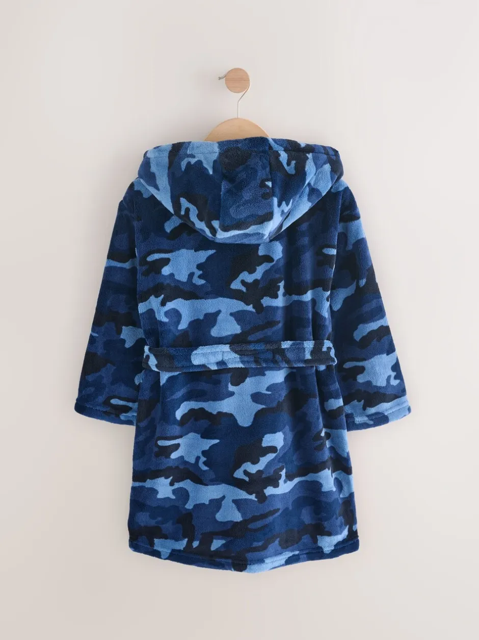Kamerjassen*Next - Fleece badjaspyjama (1.5-16jr) Blauw/marineblauw camouflage