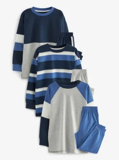 Pyjama's|Nachtkleding En Pyjama's*Next Blauw/marineblauw/grijs - Pyjama met korte pijpen 3 stuks (3-16jaar) (3-16jaar)