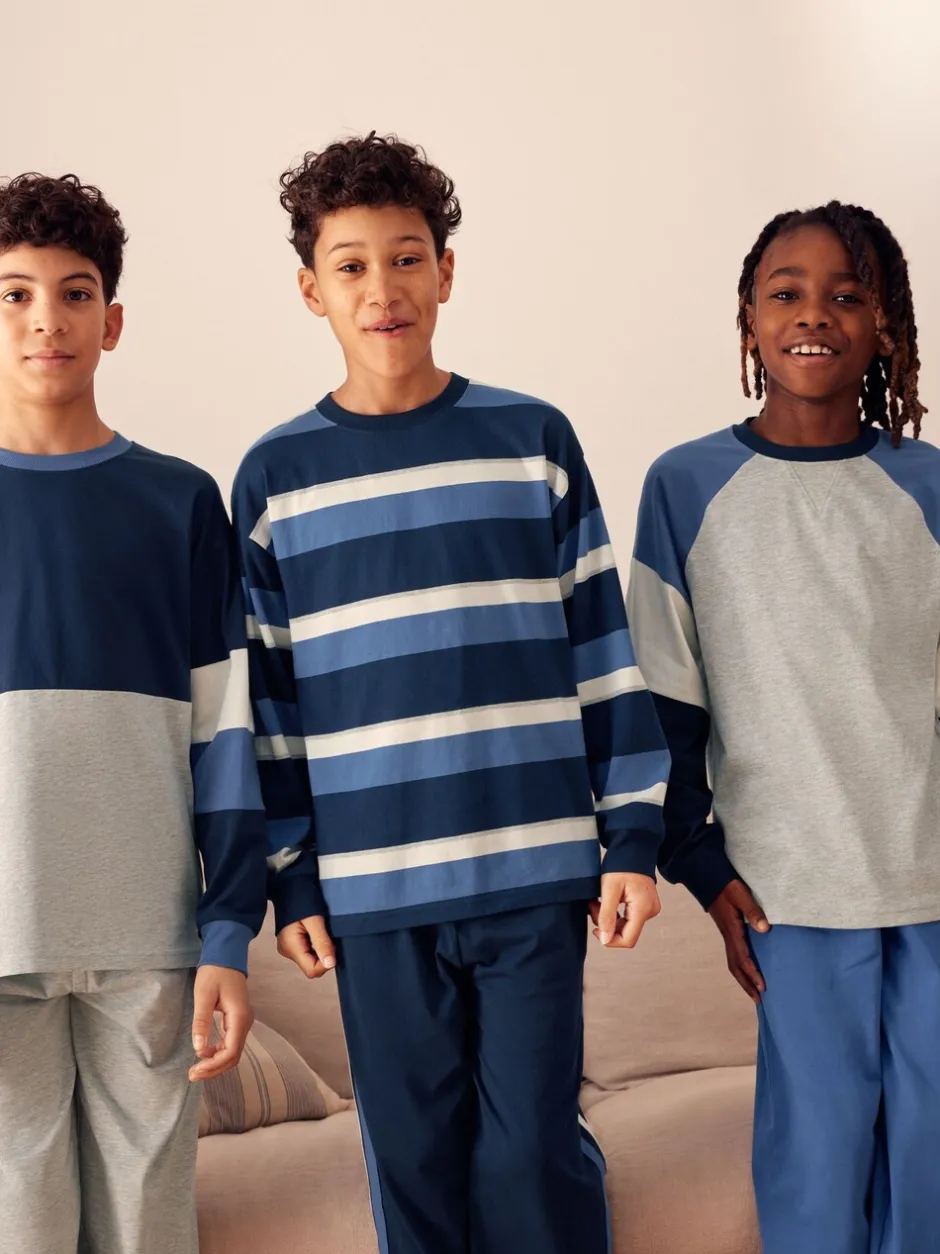 Pyjama's|Nachtkleding En Pyjama's*Next Blauw/marineblauw/grijs - Pyjama met korte pijpen 3 stuks (3-16jaar) (3-16jaar)