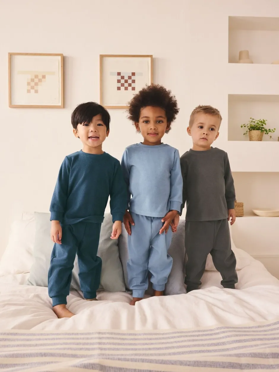 Multipacks|Pyjama's|Next Blauw/marineblauw/grijs - Verpakking van 3 relaxed fit pyjama's (9mnd-12jr)