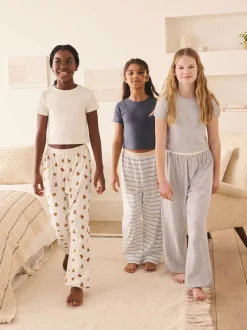 Nachtkleding En Pyjama's|Pyjama's*Next - Verpakking van 3 pyjama's met joggingbroek (3-16 jr) Blauw/Naturel Strepen Beer