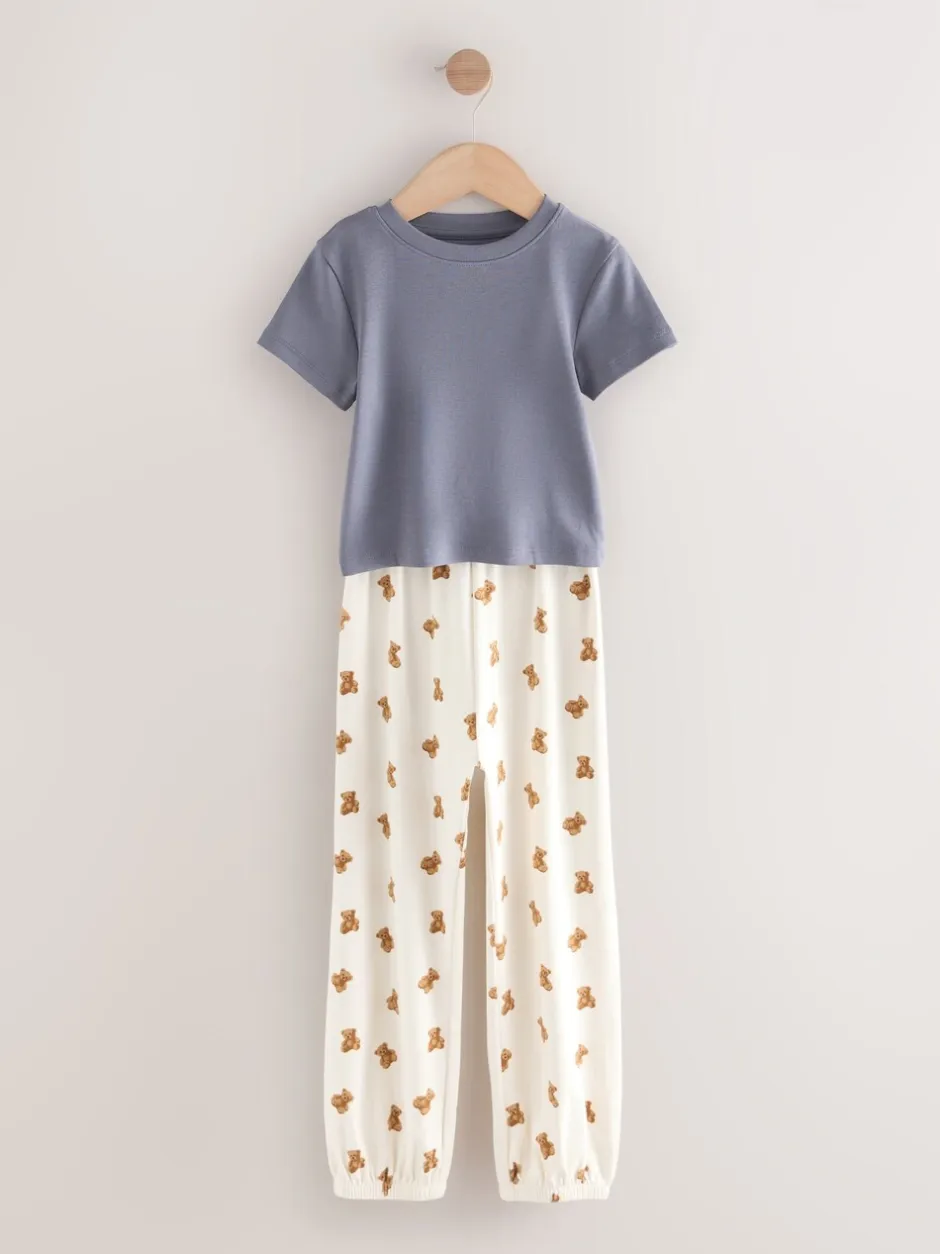 Nachtkleding En Pyjama's|Pyjama's*Next - Verpakking van 3 pyjama's met joggingbroek (3-16 jr) Blauw/Naturel Strepen Beer