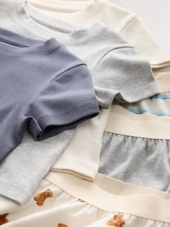 Nachtkleding En Pyjama's|Pyjama's*Next - Verpakking van 3 pyjama's met joggingbroek (3-16 jr) Blauw/Naturel Strepen Beer