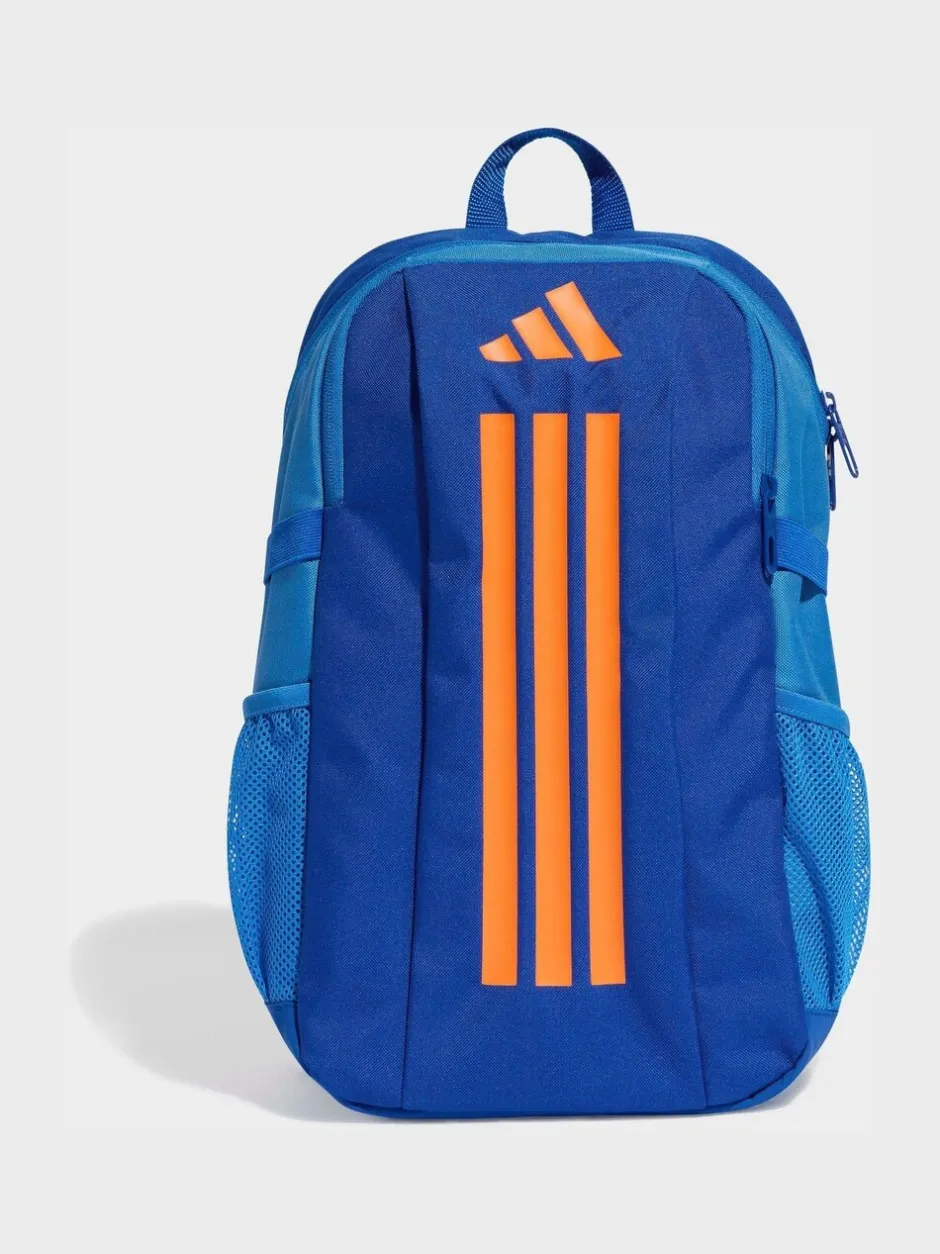 Tassen|Tassen|adidas Blauw/oranje - Kinderrugzak met 3 Strepen