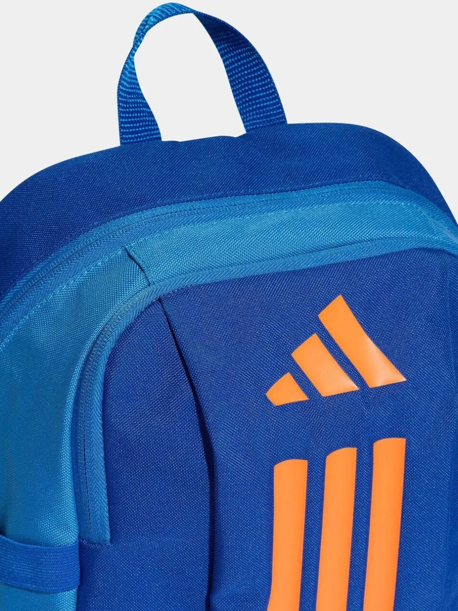 Tassen|Tassen|adidas Blauw/oranje - Kinderrugzak met 3 Strepen