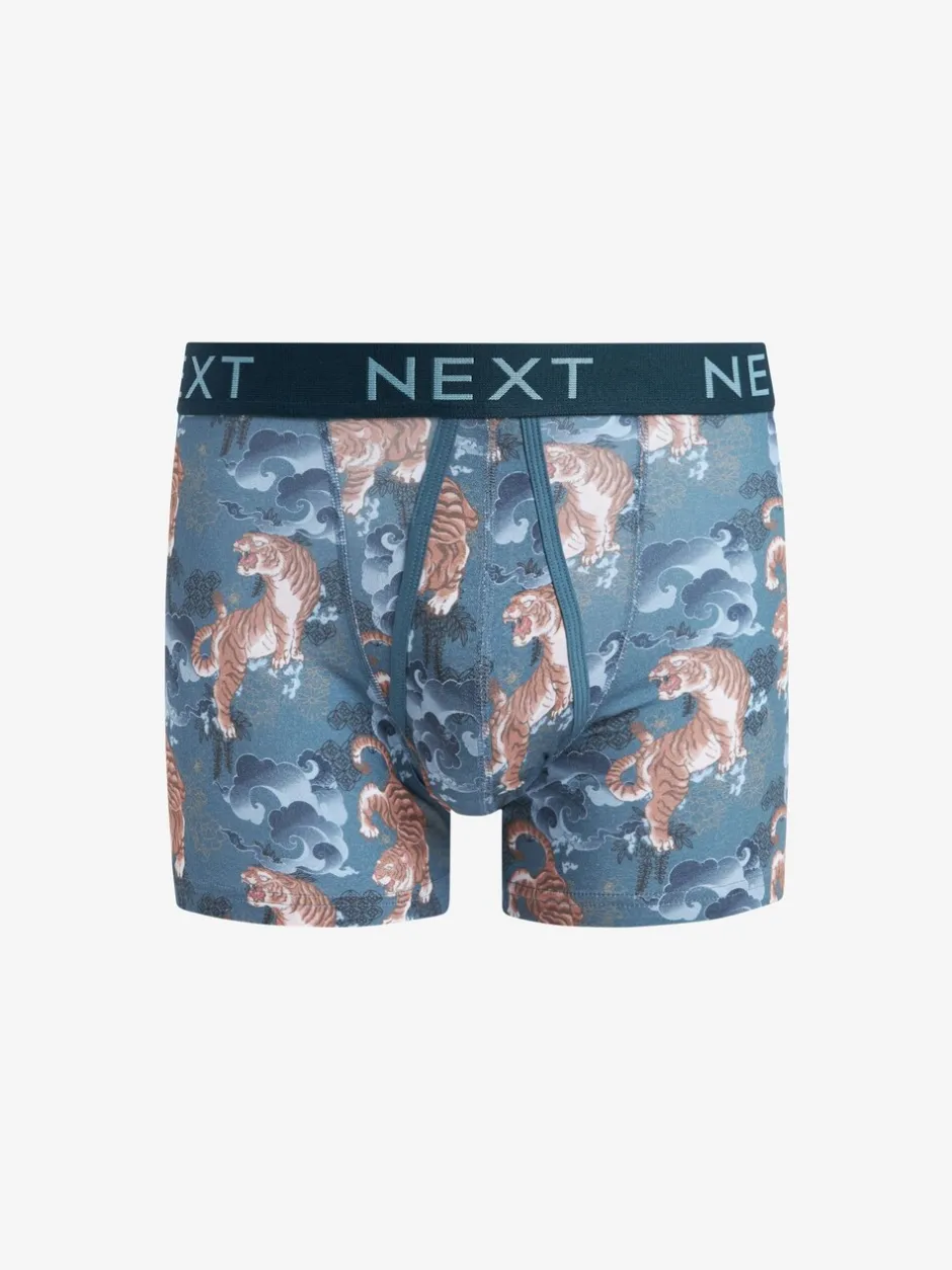 Ondergoed|Ondergoed*Next - Animal - 4 Boxershorts zonder plooi Blauw/paars
