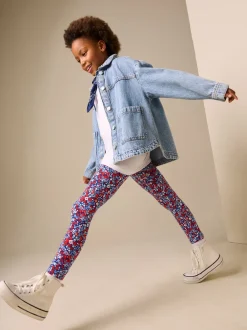Broeken En Leggings|Next Blauw-rood gebloemd - Legging (3-16 jr)