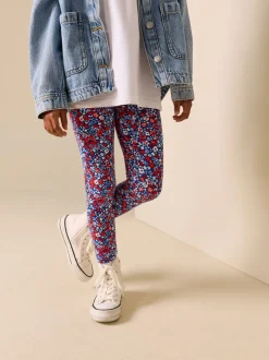 Broeken En Leggings|Next Blauw-rood gebloemd - Legging (3-16 jr)
