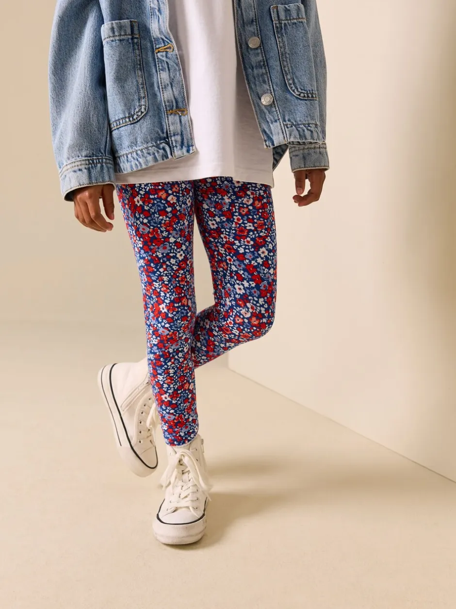 Broeken En Leggings|Next Blauw-rood gebloemd - Legging (3-16 jr)