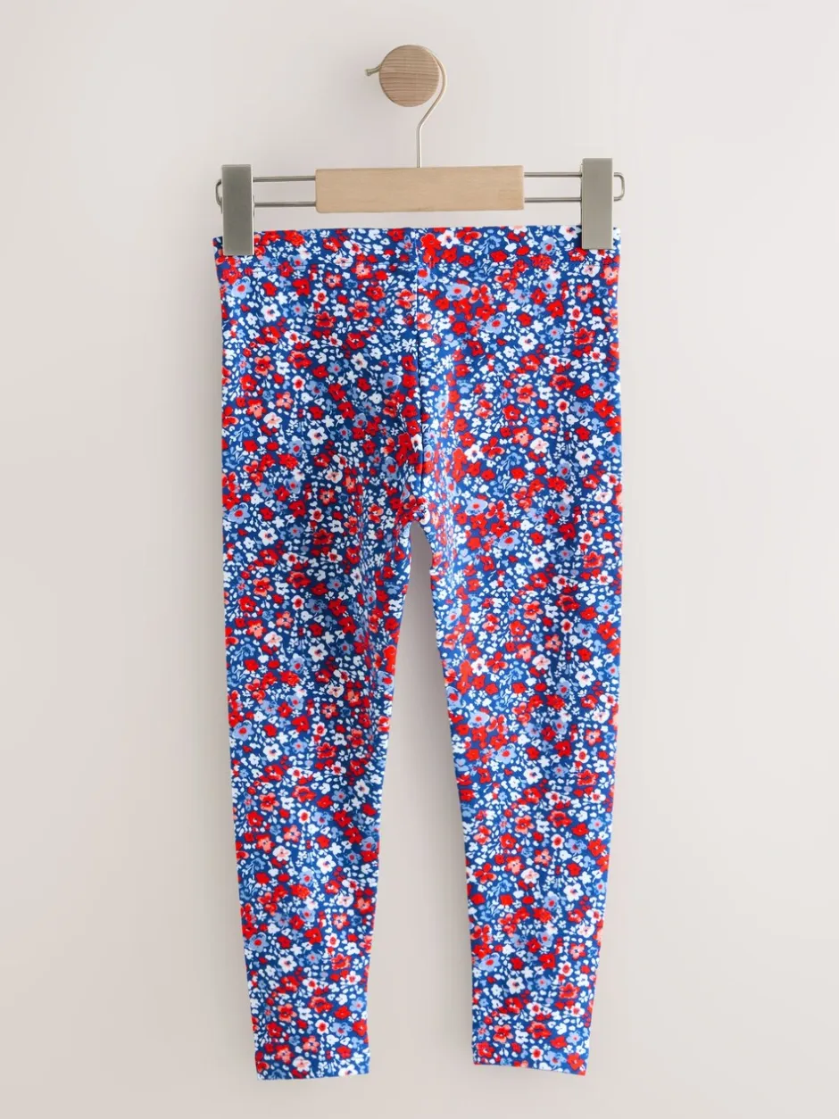 Broeken En Leggings|Next Blauw-rood gebloemd - Legging (3-16 jr)
