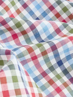 Shirts*Next Blauw/rood geruit - Strijvrij Oxford overhemd met korte mouwen en knopen