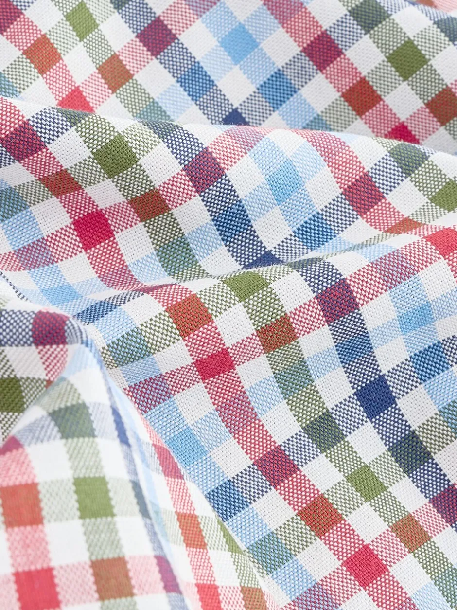 Shirts*Next Blauw/rood geruit - Strijvrij Oxford overhemd met korte mouwen en knopen
