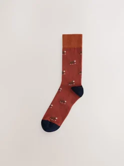 Sokken|Sokken*Next - 8 Paar sokken met leuk patroon Blauw/rood met safaridieren