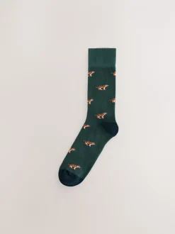 Sokken|Sokken*Next - 8 Paar sokken met leuk patroon Blauw/rood met safaridieren