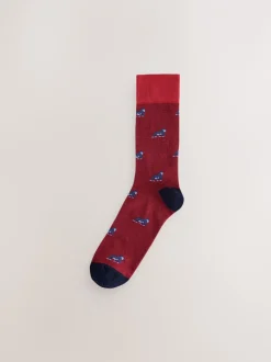 Sokken|Sokken*Next - 8 Paar sokken met leuk patroon Blauw/rood met safaridieren