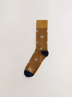 Sokken|Sokken*Next - 8 Paar sokken met leuk patroon Blauw/rood met safaridieren