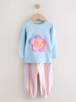 Nachtkleding En Pyjama's|Pyjama's*Next Blauw/roze met figuurtjes - Check Woven Bottoms Pyjamas 2 Pack (9mths-10yrs)