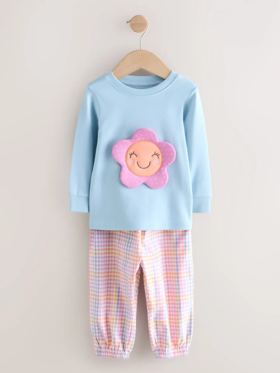 Nachtkleding En Pyjama's|Pyjama's*Next Blauw/roze met figuurtjes - Check Woven Bottoms Pyjamas 2 Pack (9mths-10yrs)