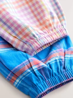 Nachtkleding En Pyjama's|Pyjama's*Next Blauw/roze met figuurtjes - Check Woven Bottoms Pyjamas 2 Pack (9mths-10yrs)