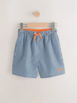 Badkleding|Next - Gestreept zwemshort (3-16jr) Blauw/wit