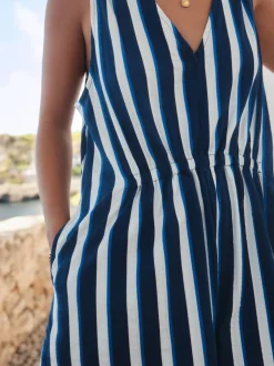 Jumpsuits En Playsuits*Next Blauw/wit - Jersey Summer Playsuit