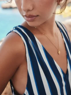 Jumpsuits En Playsuits*Next Blauw/wit - Jersey Summer Playsuit