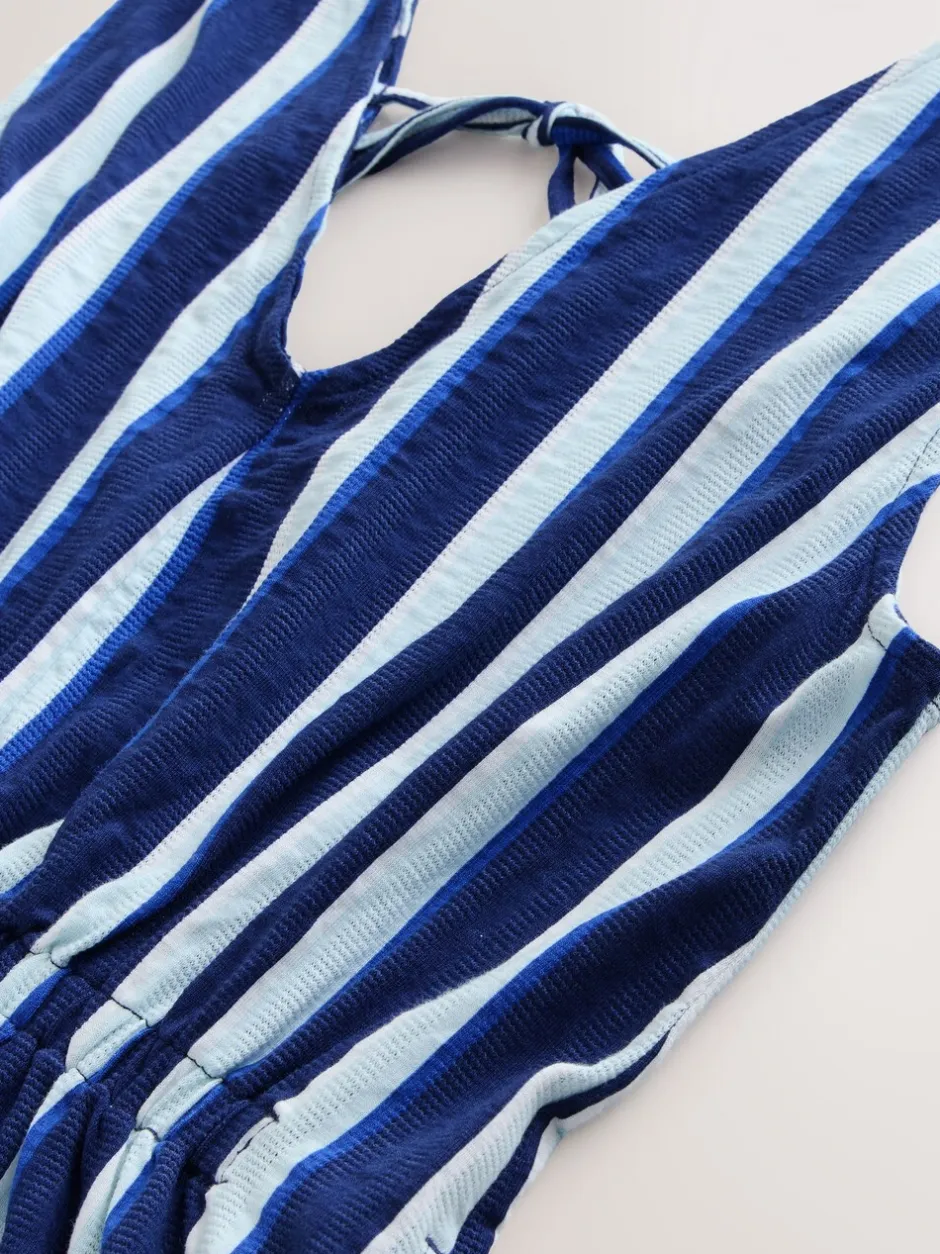 Jumpsuits En Playsuits*Next Blauw/wit - Jersey Summer Playsuit
