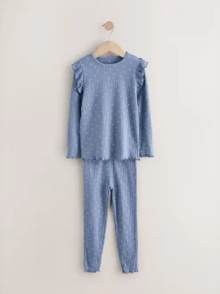 Multipacks|Nachtkleding En Pyjama's|Next - Knusse geribbelde pyjama's 3 verpakking (9mnd-12jr) Blauw/wit