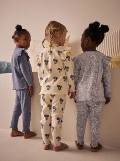 Multipacks|Nachtkleding En Pyjama's|Next - Knusse geribbelde pyjama's 3 verpakking (9mnd-12jr) Blauw/wit