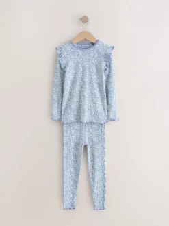 Multipacks|Nachtkleding En Pyjama's|Next - Knusse geribbelde pyjama's 3 verpakking (9mnd-12jr) Blauw/wit