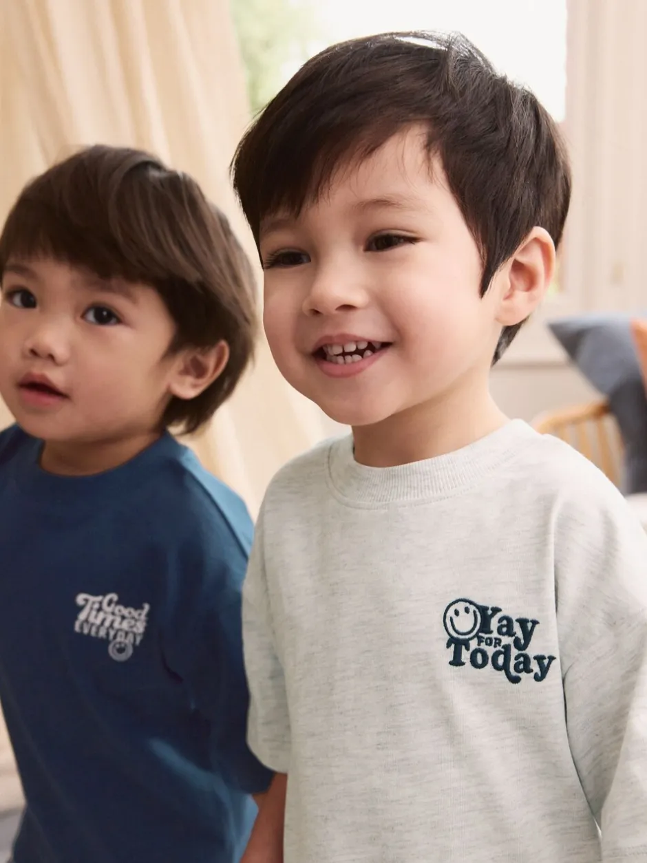Pyjama's|Next Blauw/wit - Korte mouwen lange pyjama's 2 verpakking (9mnd-12jr)