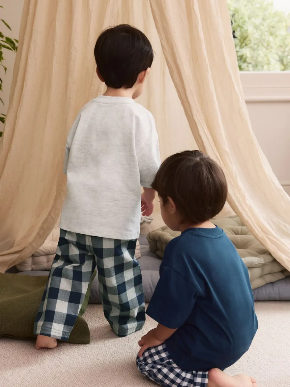 Pyjama's|Next Blauw/wit - Korte mouwen lange pyjama's 2 verpakking (9mnd-12jr)
