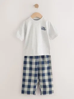 Pyjama's|Next Blauw/wit - Korte mouwen lange pyjama's 2 verpakking (9mnd-12jr)
