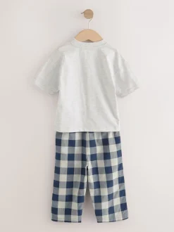 Pyjama's|Next Blauw/wit - Korte mouwen lange pyjama's 2 verpakking (9mnd-12jr)